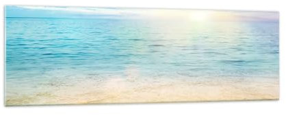 Panorama Bilder auf Glas 160x50cm Glasbild Meer Sicht Strand Groß XXL Wanddeko Bild im Glas Schlafzimmer Küche Wandbilder Dekoration Wohnzimmer Modern Wall Decor Wand Kunstdruck Art GAB160x50-5195