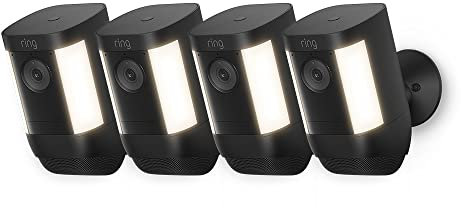 Ring Spotlight Cam Pro Wired by Amazon | Outdoor Security Camera 1080p HDR Video, 3D Motion Detection, Bird's-Eye View, LED Spotlights, alternative to CCTV | 30-day free trial of Ring Protect
