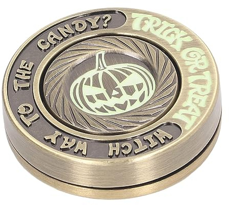 MOTOULAX Control Deslizante de Moneda Háptica, Antiestrés, Patrón de Calabaza Luminosa, Exquisito Juguete Deslizante Magnético para Adultos, Adolescentes y Niños