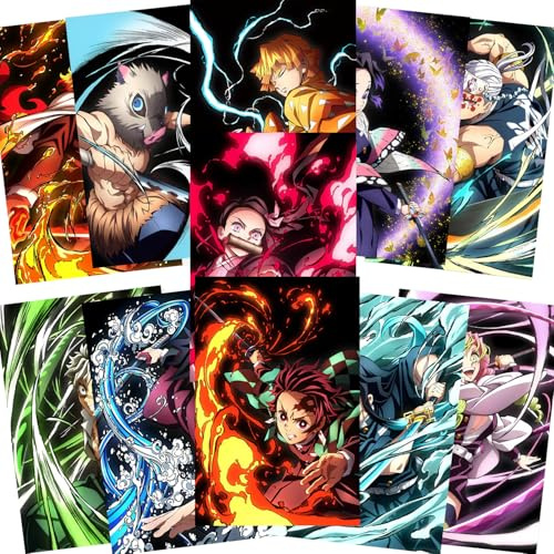 NebulaNova Demon Slayer Leinwand poster set, Anime Wandkunstdruck,13 Stück ästhetisches Bild,Anime Poster Kunstposter für Wohnheim-Dekor,ungerahmt, 20 x 30 cm