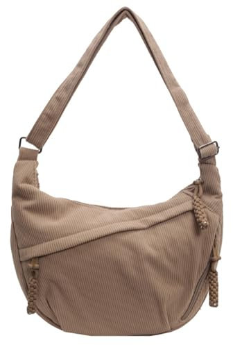 XUANXIE Crossbody Bag Damen Umhängetasche Cord Tasche Casual Schultertasche Moon Bag Halbmond mit verstellbarer Schultergurt Tasche Bauchtasche Stylische Handtasche für Arbeit Reisen Alltag