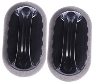 Healvian 2piezas Esponja Desincrustante con Mango Unidades Estropajo Abrasivo Negro para Limpieza Eficaz De Platos Baños y Superficies Sin Rayar Poder Desengrasante y Duradero