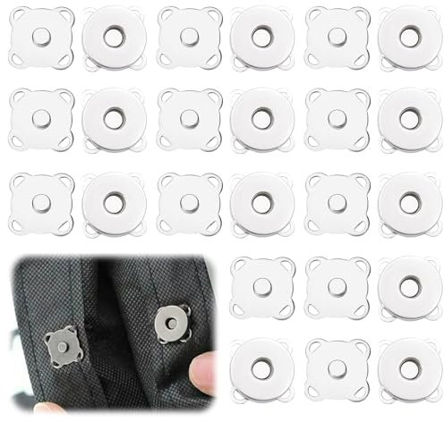 12 Paare Magnetverschluss Tasche,Magnetverschluss,Magnetknöpfe,Magnetknöpfe zum Annähen,Magnetverschluss für Taschen,Magnetischer Druckknopf zum Nähen,für Geldbörsen,Handtaschen,Kleidung DIY
