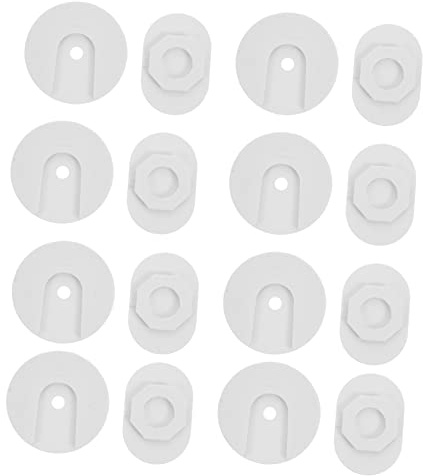 jojofuny Soporte Adhesivo Blanco sin Perforaciones de Plástico 8 Piezas para Organizar y Fijar Power Strips y Routers en Pared para Regleta de Enchufes