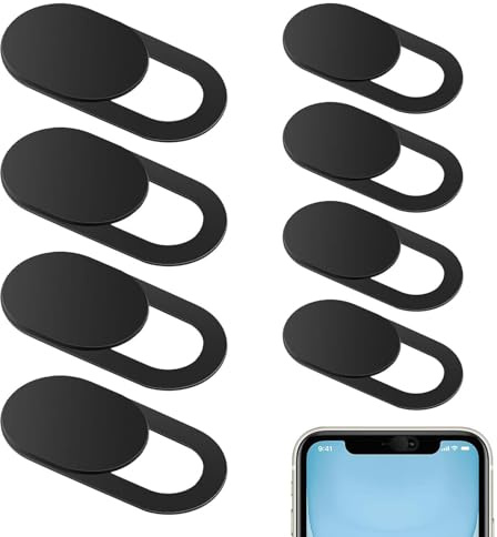 8 Pcs Webcam Cover Slider, Ultra-Thin Camera Cover for Privacy Protection, Laptop Camera Covers Slide for Smartphones, Tablets, and Laptops, Durable Phone Cameras Covers for Privacy Security (Black)