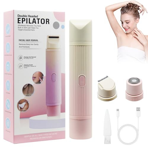HASAIKA® Rasoio Elettrico Donna, 2 in 1 Rasoio depilazione intima, Rasoio elettrico per peli delle ascelle, peli delle gambe e peli delle braccia da donna (Rosa)