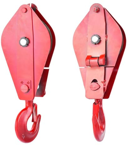 Riemenscheibenhaken, Hochleistungsscheibe - Hochleistungs 5-Tonnen-Riemenscheibe mit Haken | Hochfestes Seil, das Windenblock für 18,5 mm Drahtseil, Autoschlepper -Wiederherstellungs -Schlepptau -Truc