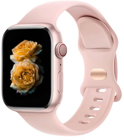 Sportarmband i silikon Compatible with Apple Watch Dam & Herr (38/40/41/42/44/45/46/49mm) – Mjukt, vattentåligt sportarmband för iWatch Ultra3/2/1 SE3/2/1 Series11/10/9/8/7/6/5/4/3/2/1, Skär