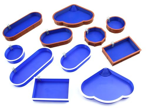 Overdrive-Racing Swimmingpool Spur H0 TT N Z - Treppe Leiter - Schwimmbad Aufstell & Einbau Becken, Pool-Set:TT Pool Oval 75mm (Einbau)