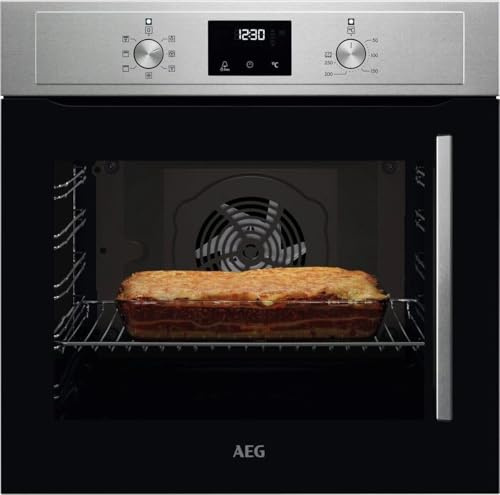 AEG Horno integrado serie 3000, capacidad de 72 L, BCX335L11M, SurroundCook, limpieza catalítica, 50-275°C, clase energética A, 594x594x569 mm, acero inoxidable con revestimiento antihuellas