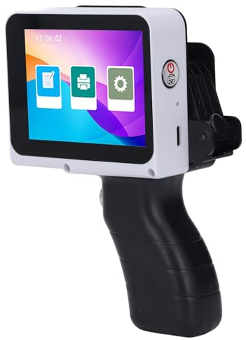 Yosoo Health Gear Impresora de Inyección de Tinta Portátil, Impresora de 12,7 Mm, Máquina de Impresión Manual para Superficie Plana, Boquilla de 0,5 Pulgadas, Código QR, Código de Barras, Fecha