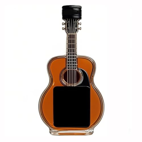 GPDNBIEU, Esculturas de botellas whisky con forma guitarra 300 ml (10 oz), decantadores vino vidrio soplado a mano