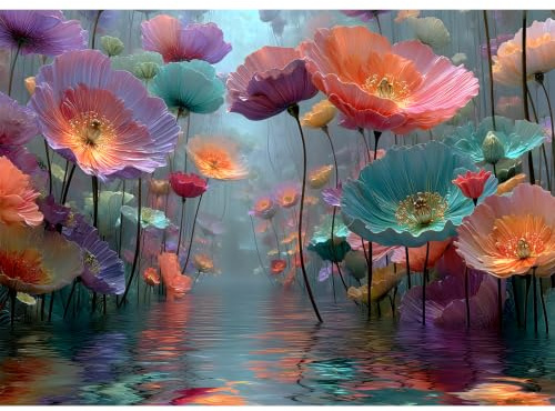 Luneko Jigsaw Puzzle für Erwachsene, 1000 Teile, extreme und komplexe Herausforderung, Motiv: Blumen und Natur, bunte Blumen und einzigartige Pflanzen, ein Kunstwerk zum Rahmen, 70 x 50 cm