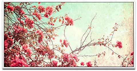 Vintage Bilder ca. 130x70cm Wandbild inklusive Schattenfugenrahmen weiss - Panorama Leinwand Bild XXL Format Wandbilder Wohnzimmer Wohnung Deko Kunstdrucke