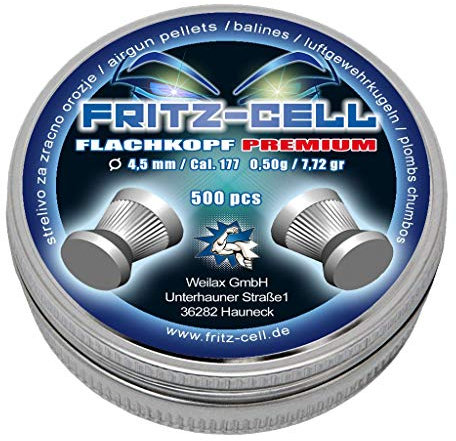 5000 Flachkopf Premium Diabolos 4,5mm Fritz-Cell für Luftgewehr Luftpistole