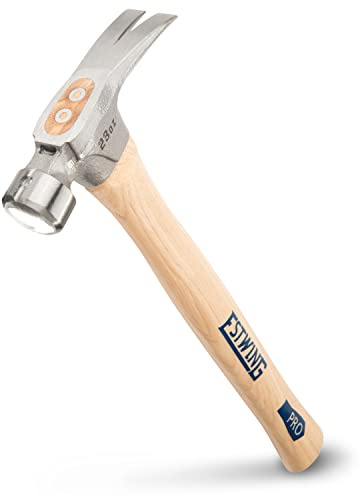 Estwing Pro California Hammer - 23 oz Rip Claw Hammer with Smooth Face & Hickory Wood Handle - MRW23LS