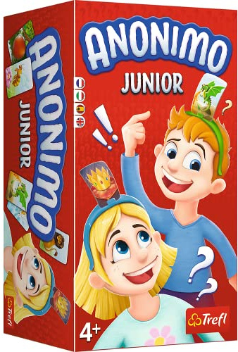 Trefl - Anónimo Junior - Juego Social, Familiar, de Fiesta para Adivinar Quién Eres, Adivinación de Palabras, Cartas con Imágenes Juego en Equipo