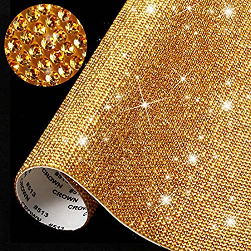 IRIVER BLANK 12000 Stück 2mm Strasssteine Aufkleber in Blättern, Selbstklebende Hitze-Reparatur Kristall-Edelsteine mit Glitzereffekt,Perfekt für Auto- und Basteldekoration(Golden)