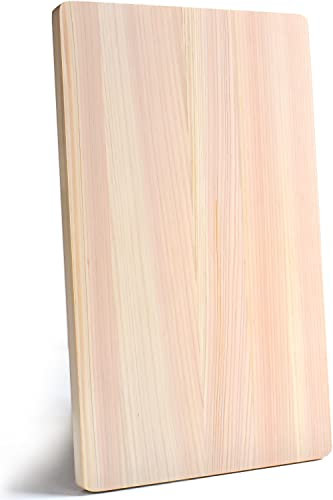 YAMASAN KYOTO UJI Japanese Hinoki Cutting Board - Large - Natural Cypress Wood Cutting Board, Kitchen Chopping Board, High Durability, Made in Japan (16.53×9.44×0.59 inch) (Large)