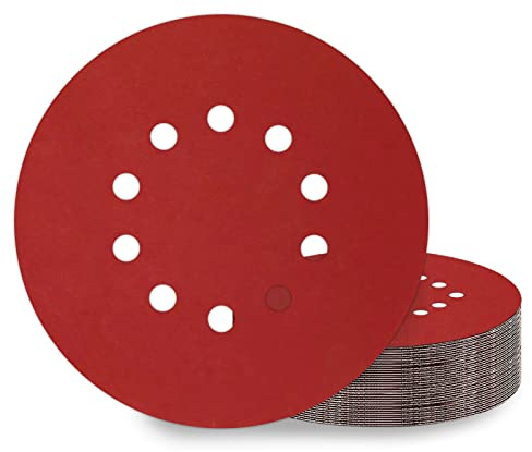 KONGMING 25 Pièces Disques de Ponçage 225mm 1000 Grain 10 Trous | Alumine Disque Abrasif 225mm pour Girafe Ponceuse Cloisons Sèches Bois Métal Polissage