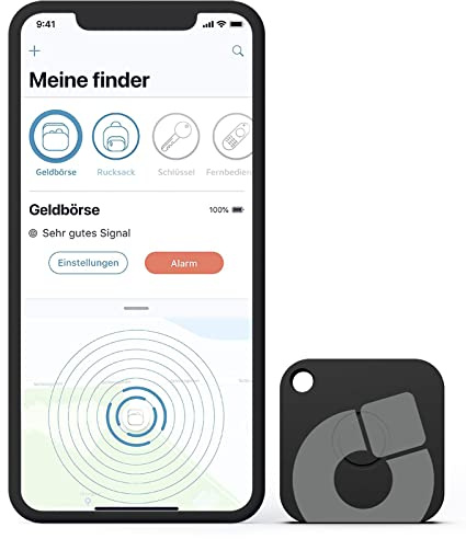 musegear Schlüsselfinder Recharge - schwarz I aufladbar I mit Bluetooth App aus Deutschland - 2er Pack I Maximaler Datenschutz I schwarz I Für iOS & Android I Schlüssel Finden