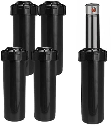 [Pack 5] Arroseur enterré avec buse rotative 3/4 - Portée de 6,9-15,6 m. Arroseurs d'arrosage de pelouse avec levage automatique. Arroseur sectoriel Réglage d'angle de 25-360°. Comprend des tuyères.