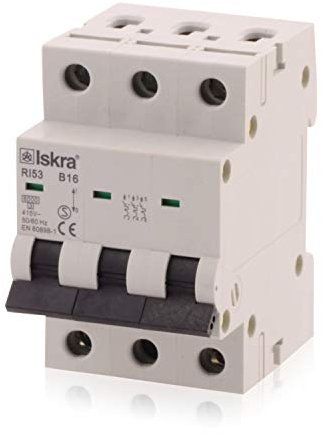 Sicherungsautomat Leitungsschutzschalter MCB Eco-Line, 16A, Typ B, 3-polig, 400V, bietet effektiven Schutz! 10 Stück