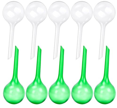 KAYSENSUK 10 Pcs Plant Watering Bulbs, 5cm Plastic Watering Globes, Automatic Self-Watering Waterers System for Indoor Outdoor Plants, Self Watering System for Plants Indoor Outdoor (Trumpet)