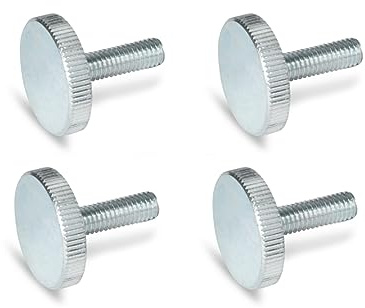 Ganter Normelemente Tornillos moleteados planos | tornillos moleteados (forma baja) | DIN 653-M5-16-ZB | 4 unidades | acero galvanizado | Rosca: M5 x 16