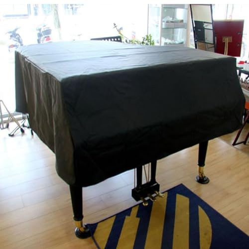 SENRN Flügel Klavier Abdeckung -Kunstleder Klavier staubschutz-Schwarze Grand Piano Abdeckung -Wasserdicht-staubdicht,Schwarz,Schwarz