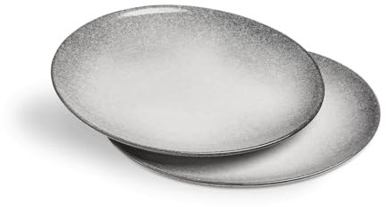 Springlane Misty Cliff - Juego de 2 platos de cerámica, color gris