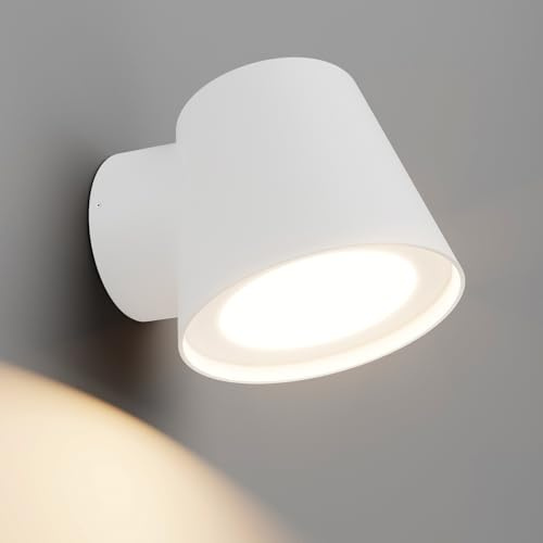 Klighten LED Applique da Parete Esterno/Interno, 12W Lampada da Parete, Luce Calda 3000K Luci da parete, Applique Esterno IP65, Moderno Lampada da Muro Alluminio+PC, per Giardini Terrazza, Bianco