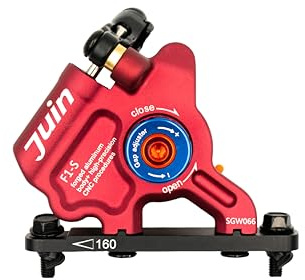 Juin F1-S Hybrid Hydraulic Disc Brake Caliper, Aluminium, Mineral Oil, CNC Forged, Flat Mount, R&D Manufacturing in Taiwan, C Caliper Compatible