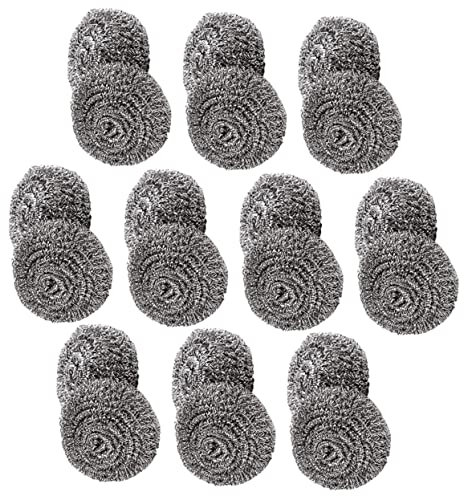 FRCOLOR 20 Stück Edelstahl Reinigungskugeln aus Flexiblem Draht Weiche und Dehnbare Küchenschrubber für Pfannenreinigung und Backofen Einfache Reinigung im Küchenalltag