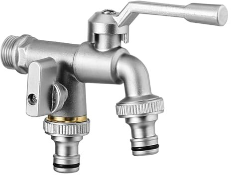 Doppel Wasserhahn 1/2 Zoll Garten Wasserhähne Mit Doppelauslass Doppel Wasserhahn Garten Messing Wetterhahn für Garten