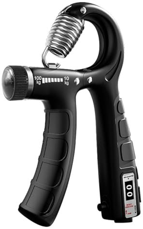 Mynoozi Handtrainer Unterarmtrainer set, Einstellbarer Handtrainer Unterarmtrainer 22-220 lbs (10-100 kg), Hand Gripper Set mit automatischem Zähler für Handgelenk, Finger, und Handkraft - Schwarz