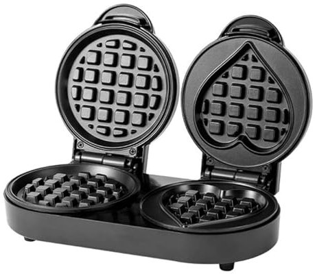 Mini Electric Waffle Maker for Children's Birthdays and Easter Parties NonStick Coating Multifunctional Round Heart Shape TwoTier Design
