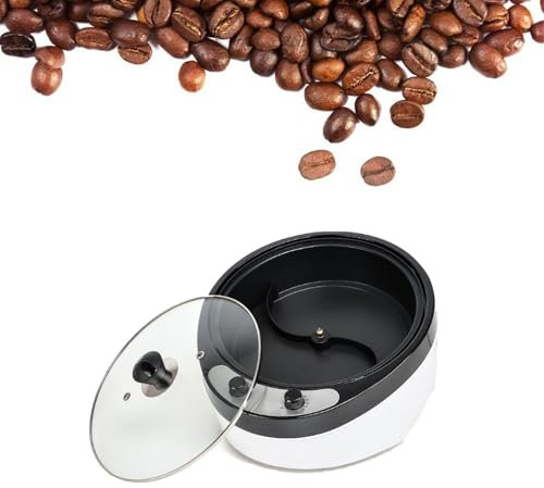 Kindevieft Home Coffee Bean Roaster, Electric Popcorn Coffee Roasting Machine, 45° Angle Baking, 0-240℃ Temperature Adjustable, Teflon Coated Non-Stick Pan