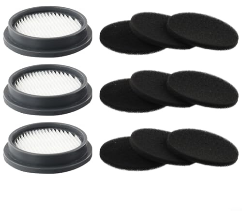Kit di 3 filtri e 9 filtri in spugna di ricambio per Afoddon A200Pro/A200, per ORFELD B08/C10A/C10G, per NEQUARE per S12, S25, S26, S25Pro Series Accessori per aspirapolvere senza fili