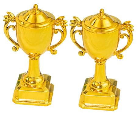 KOMBIUDA Mini-trophäenbecher Aus Plastik 2er-set Mit Gebäckaufsätzen Für Festivalauszeichnungen Wettbewerbe Und Partygeschenke