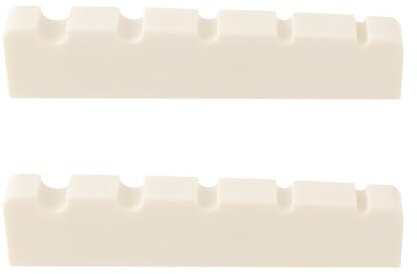 VGOL 2pcs Sillets de Chevalet pour Basse électrique à 5 Cordes Pièce de Rechange pour Guitare Basse à 5 Cordes Sillet Supérieur 46 X 6 X 10,8-9,3 Mm Convient pour Basse à 5 Cordes Ivoire