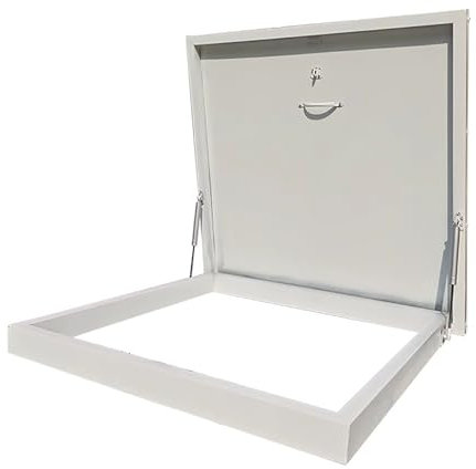 Elitix Dachfenster Dachentlüftungs-Notausstiegsluke, Dachluken-Abdeckplatte Aus Verzinktem Metall, Regendicht, Dachboden, Keller, Kellertreppe, Auslassdeckel mit Gasdruckfeder(85x85cm(33.15x33.15))