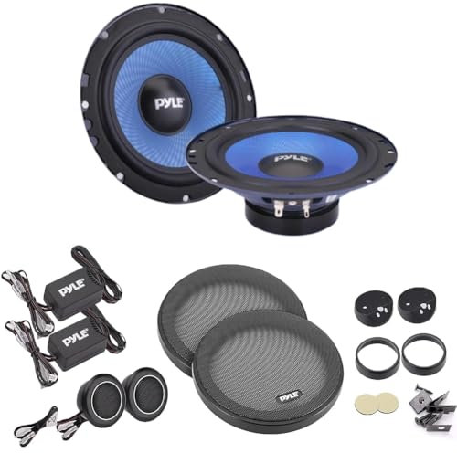 KIT SET PER PYLE PL650CBL 1 kit a 2 vie con diffusori da 6,5 16,5 cm 165 mm, 180 watt rms e 360 watt max, impedenza 4 ohm, con 2 woofer, 2 tweeter e 2 crossover, 1 kit + accessori omaggio