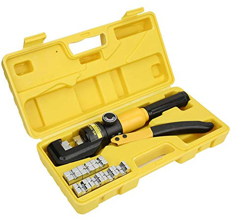Hydraulic Crimping Tool 8 Ton Hydraulic Wire Cable Lug Terminal Crimper 16 Dies 4-70mm² Battery Cable Crimping Tool