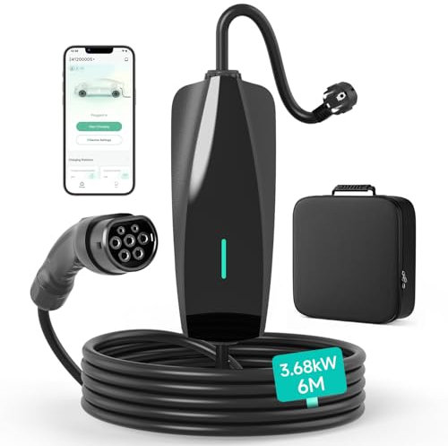 iRnergy Typ 2 Ladekabel 3,68kW [1-phasig, 6m, 6-16A] für Elektroautos, Ladekabel Auto 6/8/10/13/16A, 6M Ladegerät Typ 2, EV Charger IP65