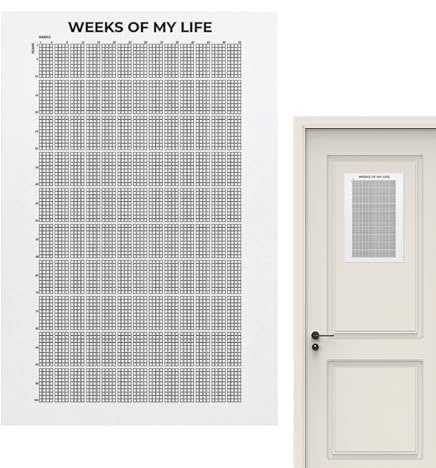 Weeks Of My Life Calendario | Week Of My Life Citazioni motivazionali | Poster settimanale 4000 settimane Your Life In Weeks Calendario da parete | Calendario da parete, stampa artistica da parete