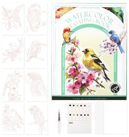 Libro per esercitazioni ad, mini set di 12 colori con pennello a tre pieghe, leggero blocco per cartoline artistiche | Kit creativo portatile per pittura ad in movimento