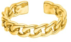 Purelei Strong Ring – verstellbarer Edelstahlring mit ineinandergreifenden Gliedern, wasserfest – 14K vergoldet, 18K rosévergoldet oder silberfarben