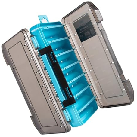Caja de aparejos con múltiples compartimentos para pesca de doble cara, cebos de calamar, caja de almacenamiento visible, accesorios para exteriores