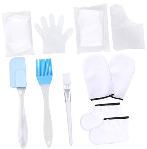 PENIKOKO Moufles Spa Exfoliants et Hydratants pour Mains et Pieds Kit de Soin Paraffine Moufles en Coton Blanc Accessoires Soins Professionnels pour Bain de Paraffine Couleur Aléatoire
